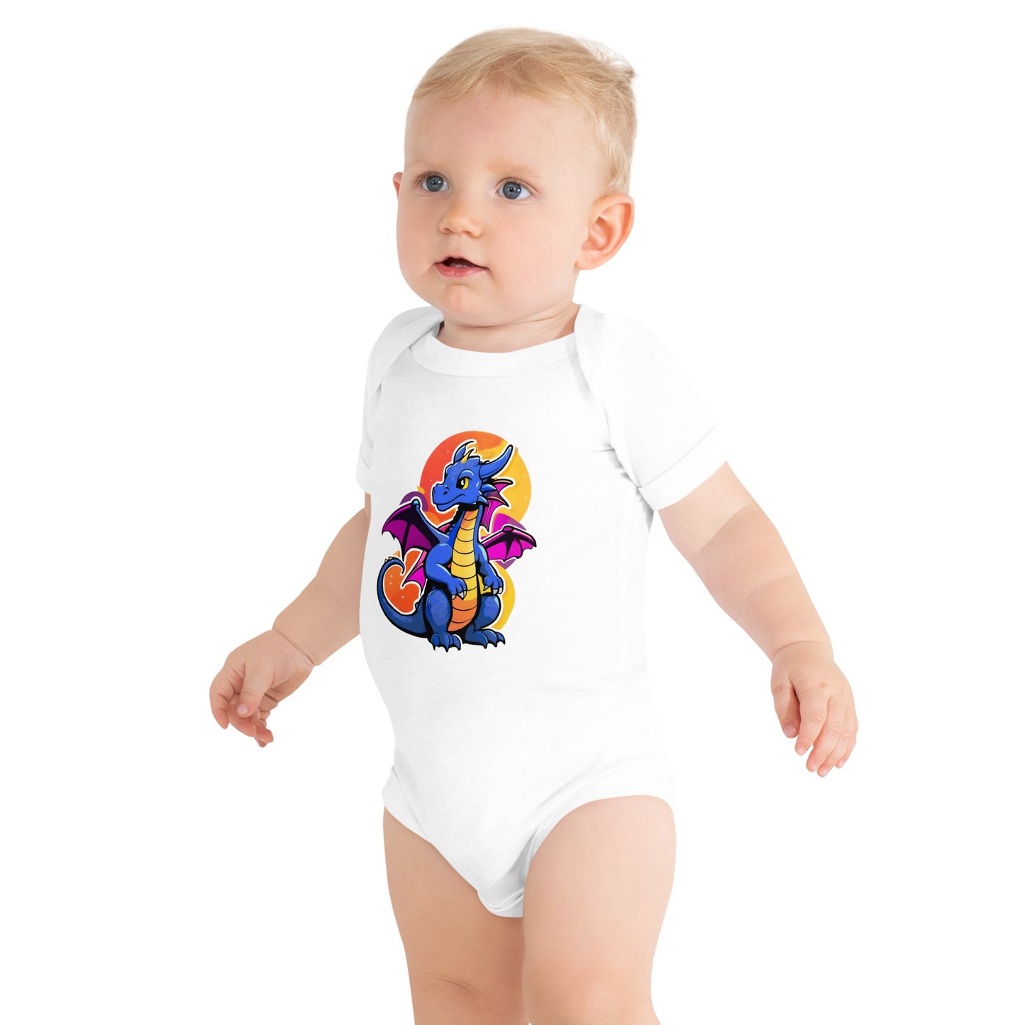 Cute Dragon Baby Short Sleeve One Piece