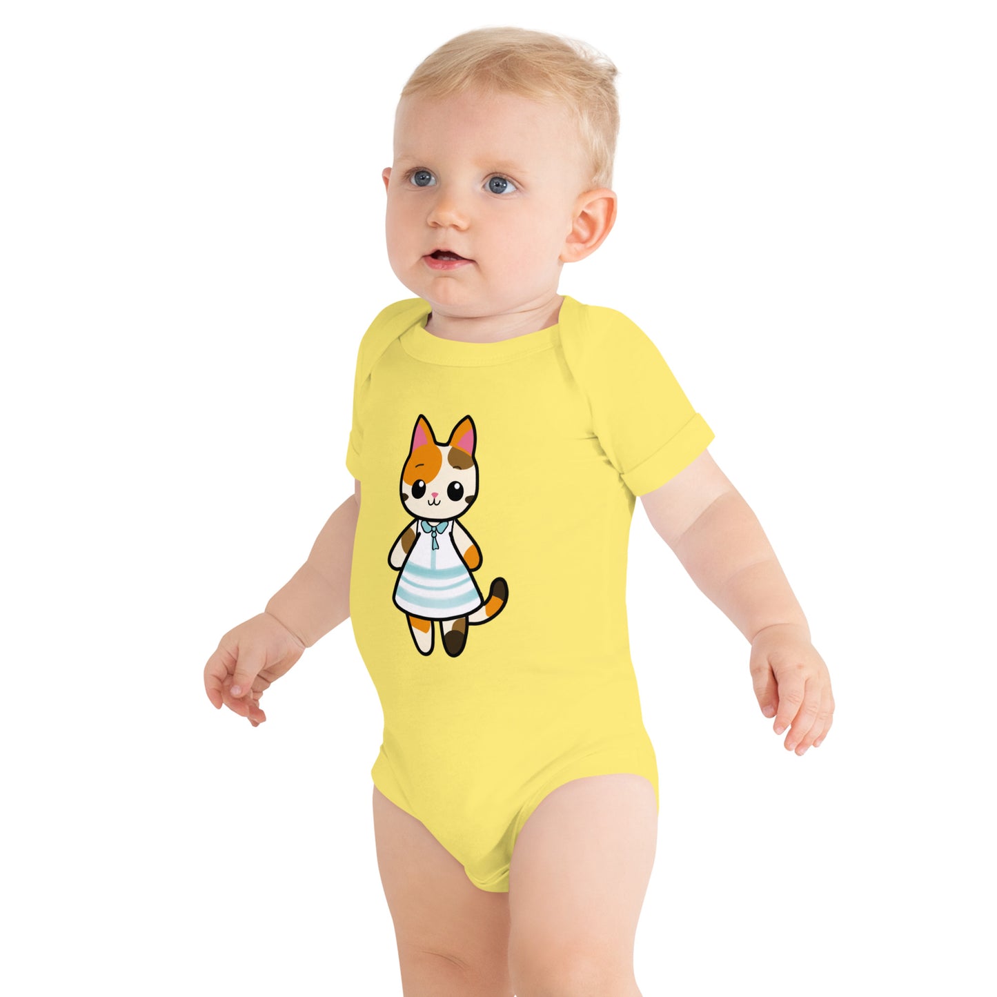 Calico Cat in Sun Dress Baby Short Sleeve One Piece