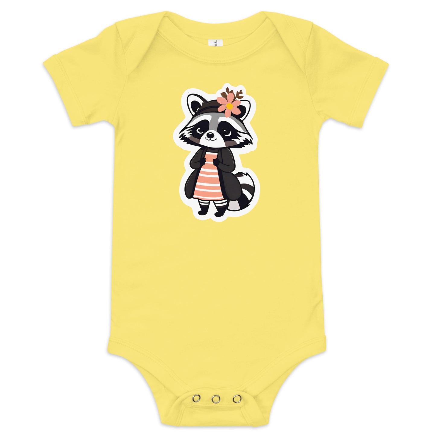 Raccoon Girl Baby Short Sleeve One Piece