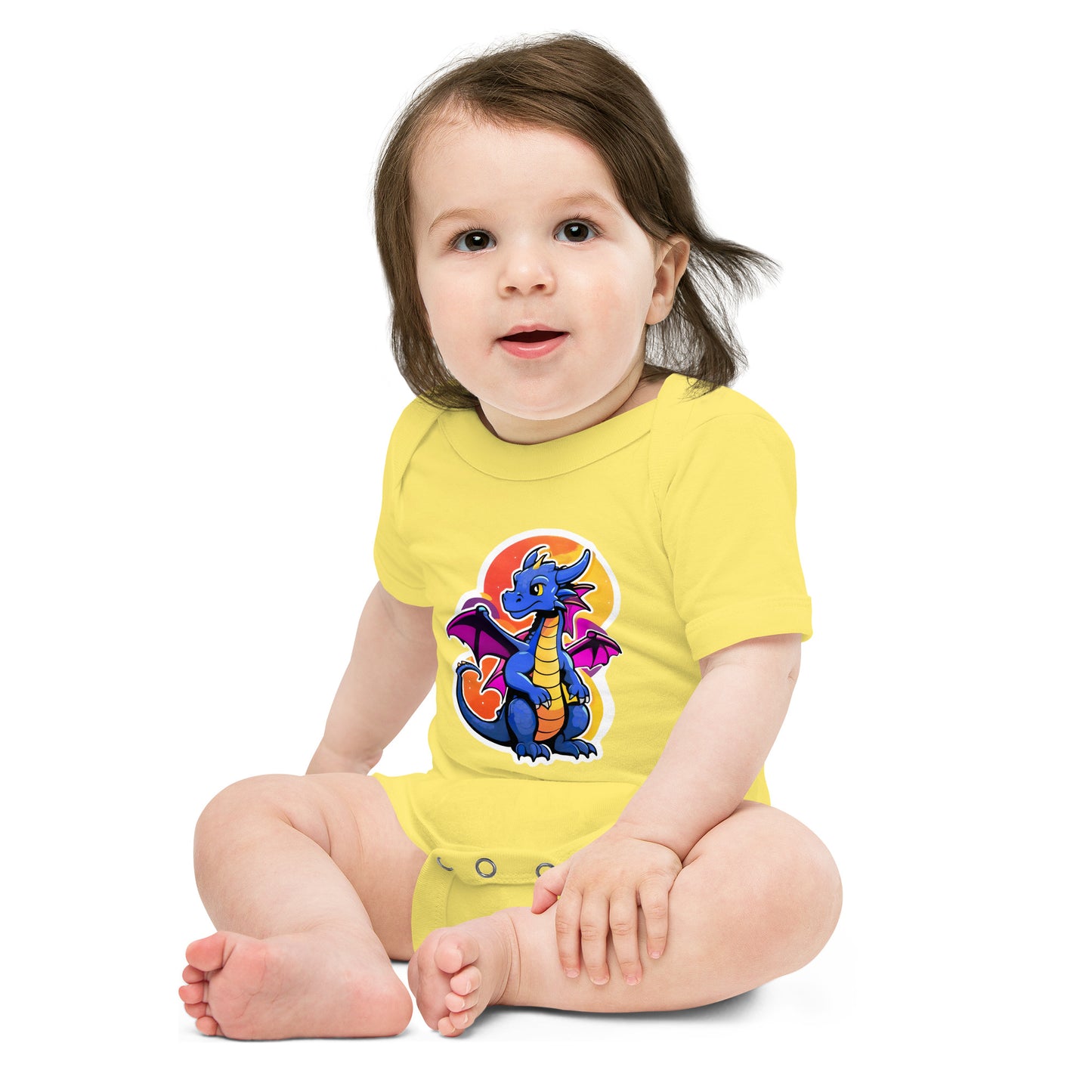 Cute Dragon Baby Short Sleeve One Piece