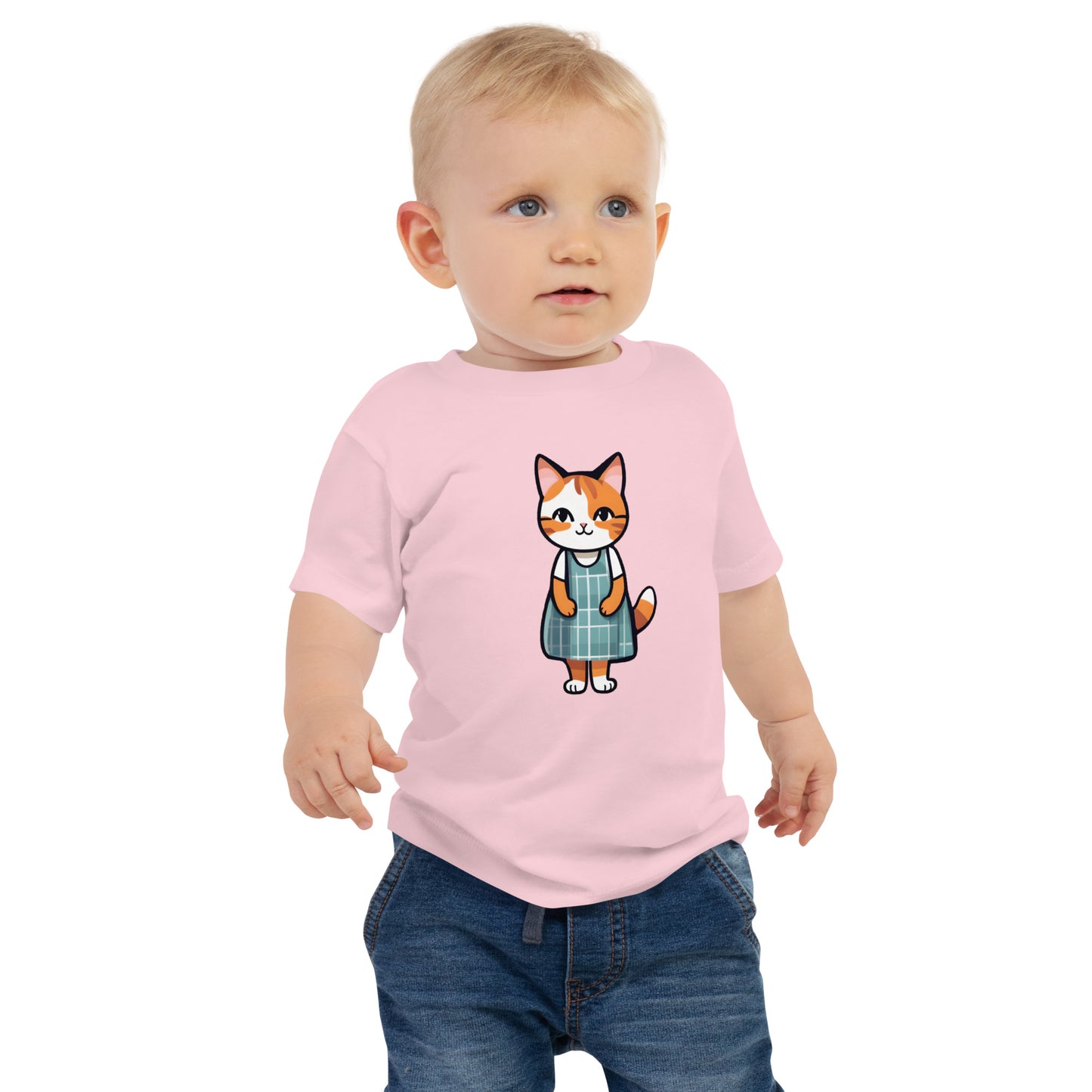 Cat in an Apron Dress Baby Jersey Short Sleeve Tee