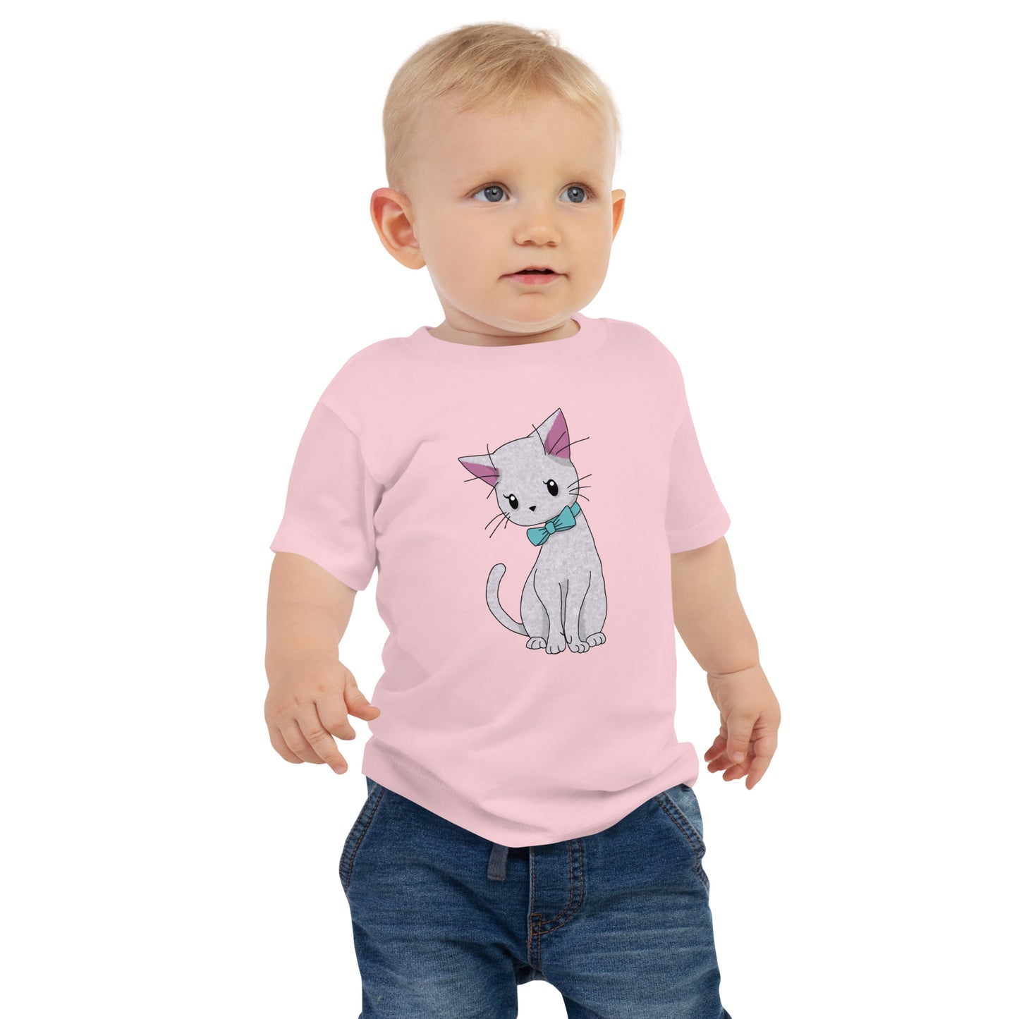 Cat with Bow Tie Baby Jersey Short Sleeve Tee