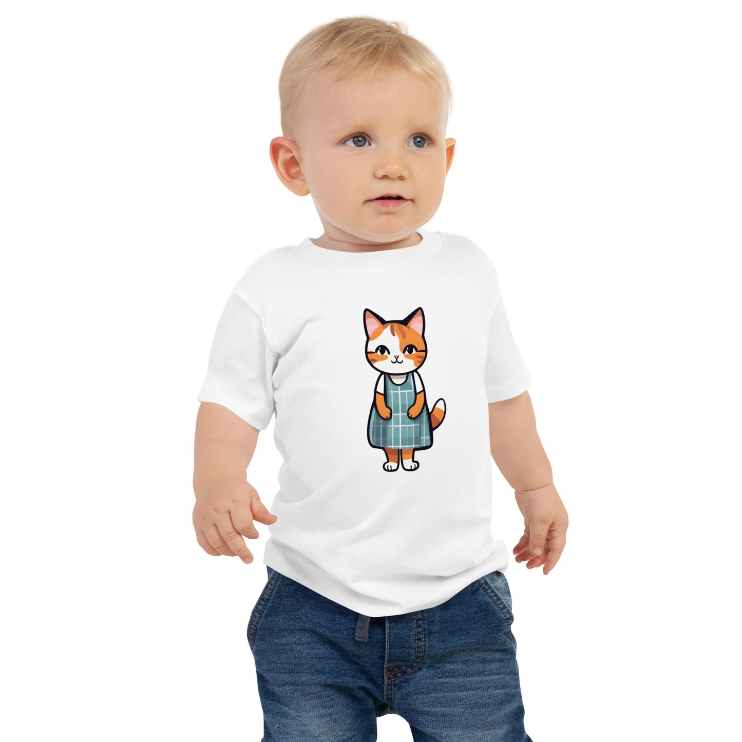 Cat in an Apron Dress Baby Jersey Short Sleeve Tee