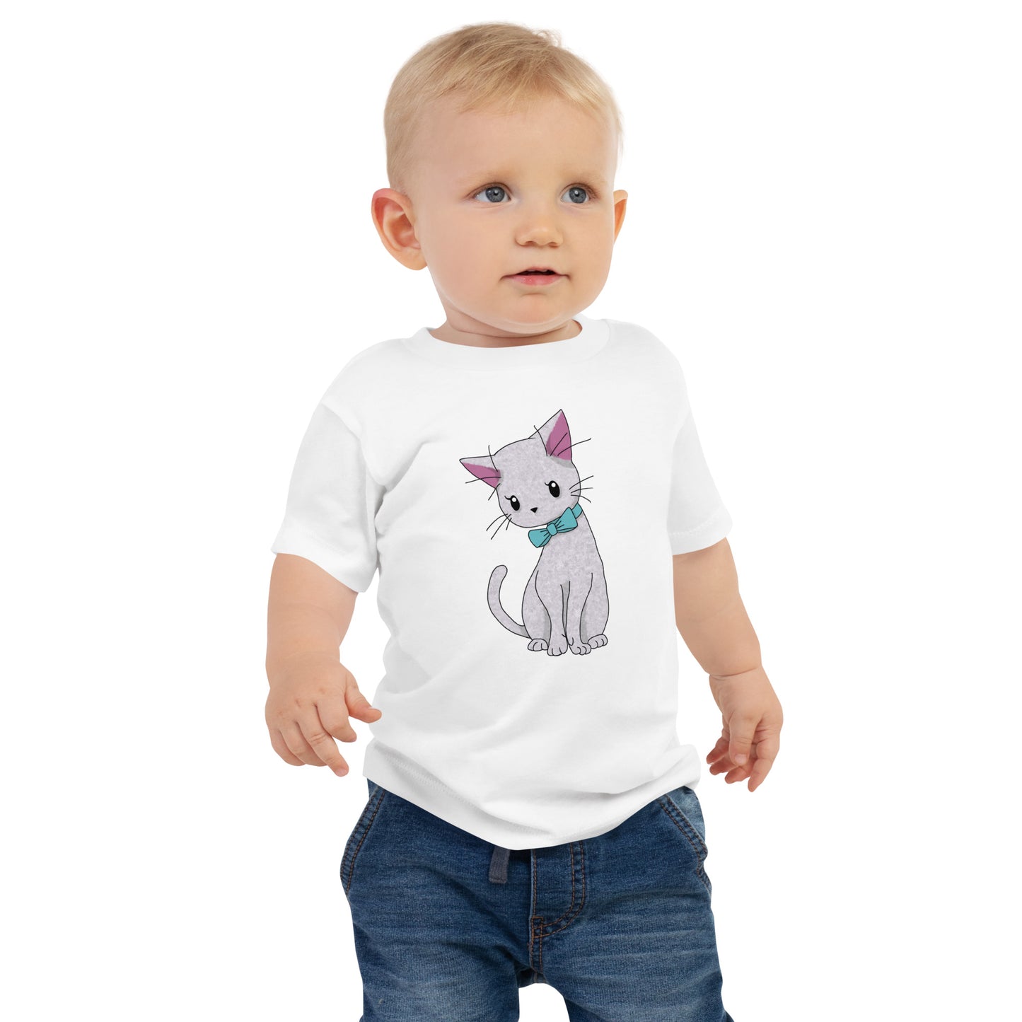 Cat with Bow Tie Baby Jersey Short Sleeve Tee