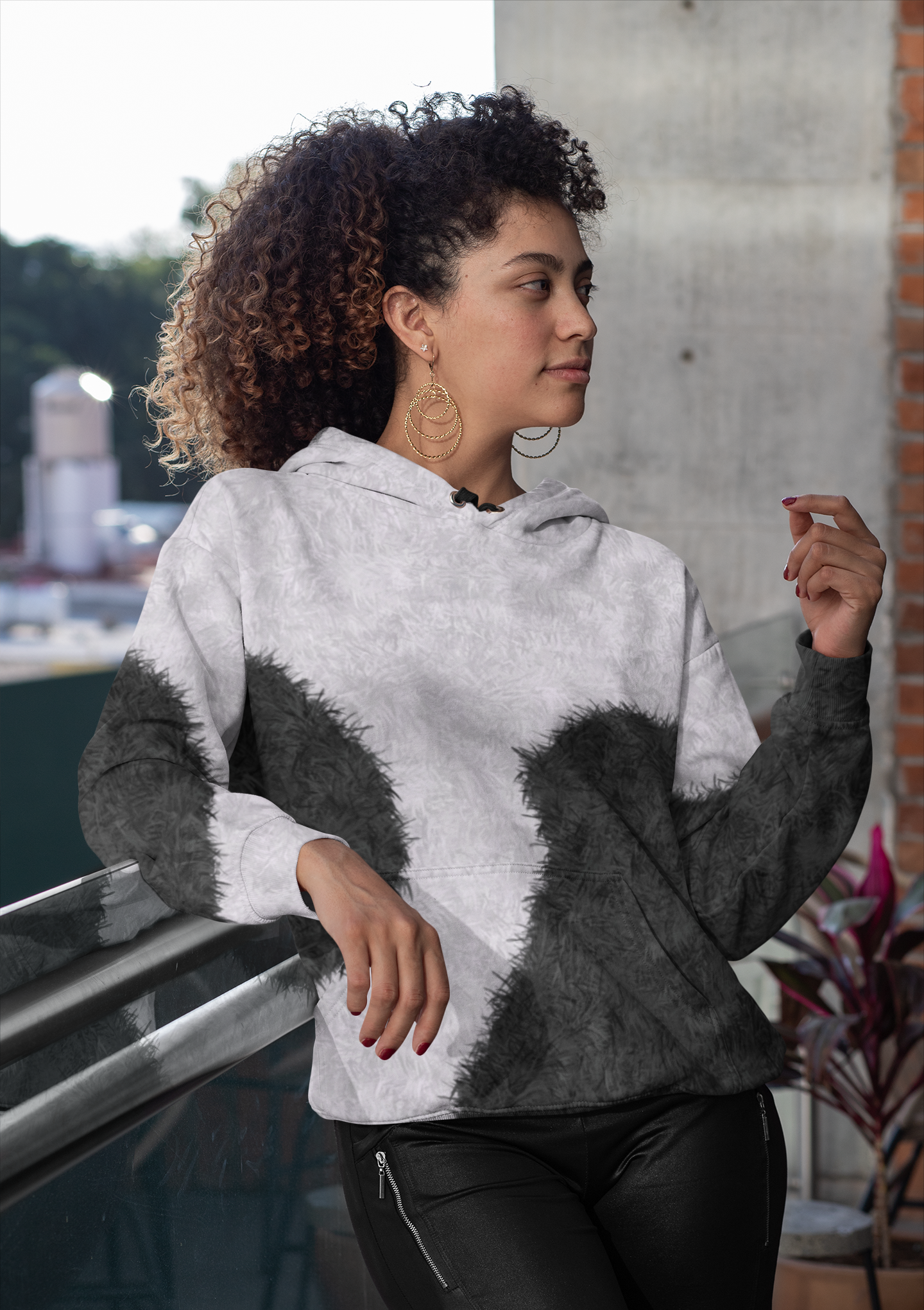White hot sale fur hoodie