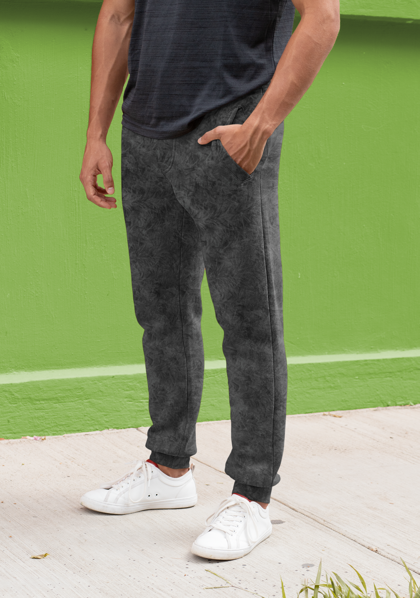 Black Cat Fur Print Men's Joggers