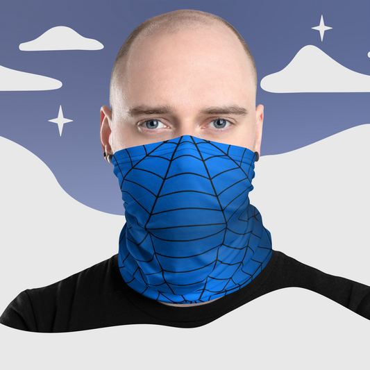 Blue Spider Web Neck Gaiter