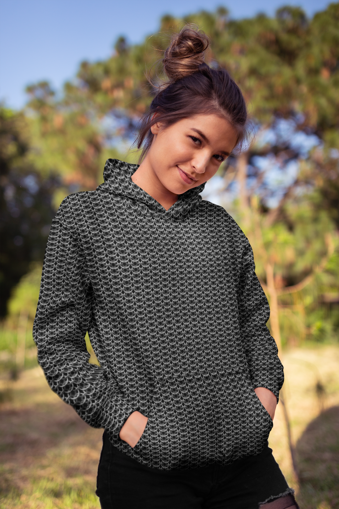 Chain Mail Print Unisex Hoodie