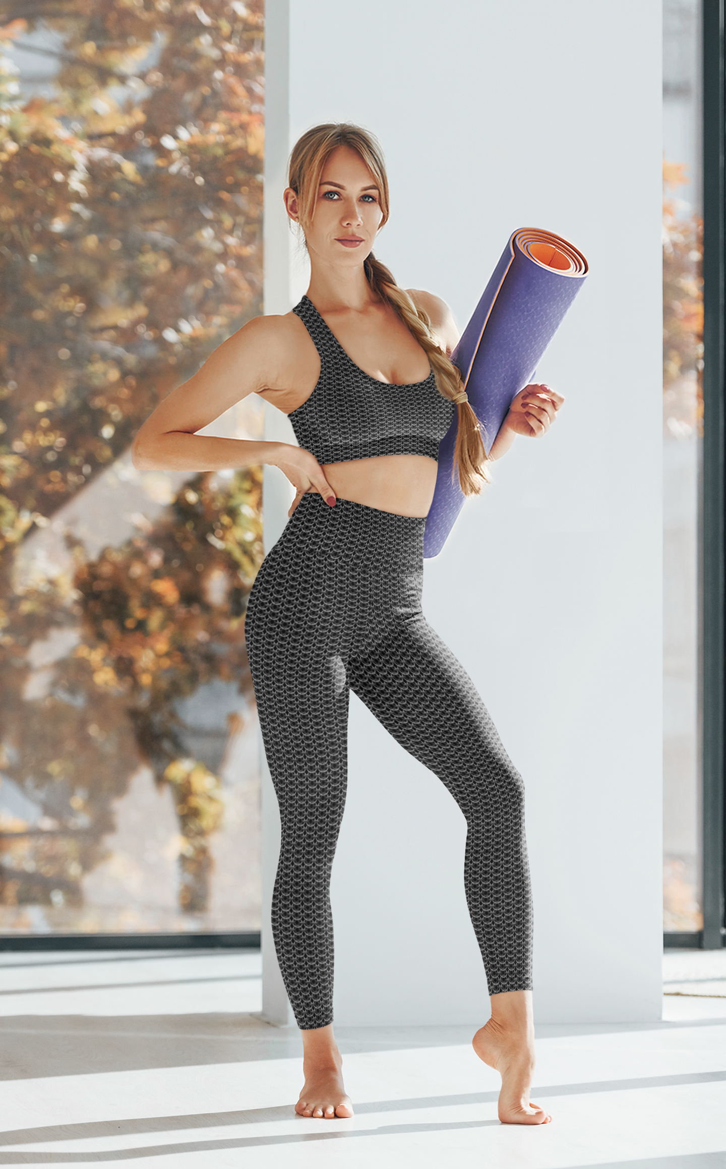 Chain Mail Print Yoga Leggings