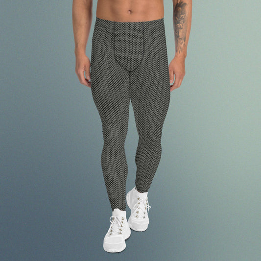 Chain Mail Print Men's Leggings