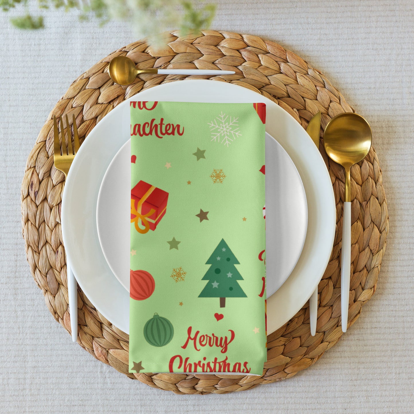 Merry Christmas Cloth Napkin Set