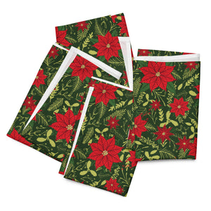 Christmas Poinsettia Cloth Napkin Set