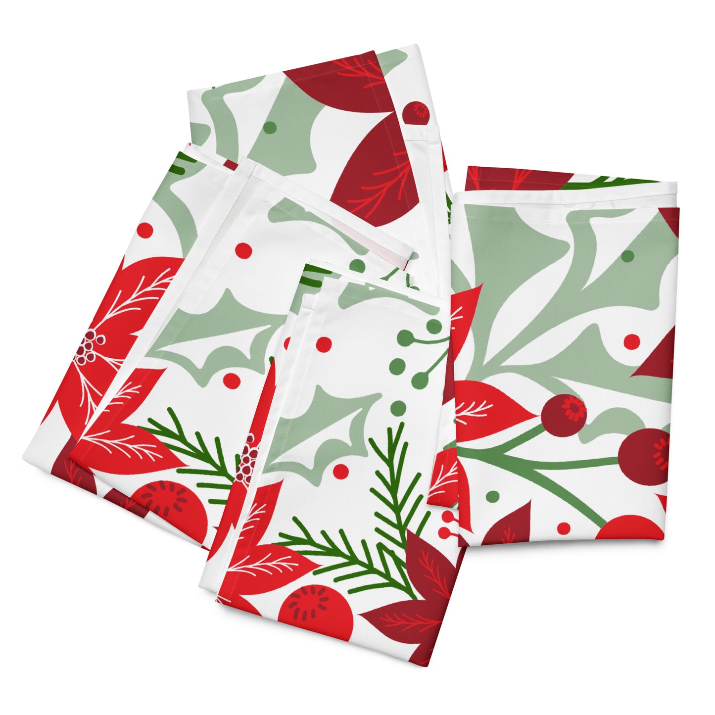 Modern Poinsettia Cloth Napkin Set