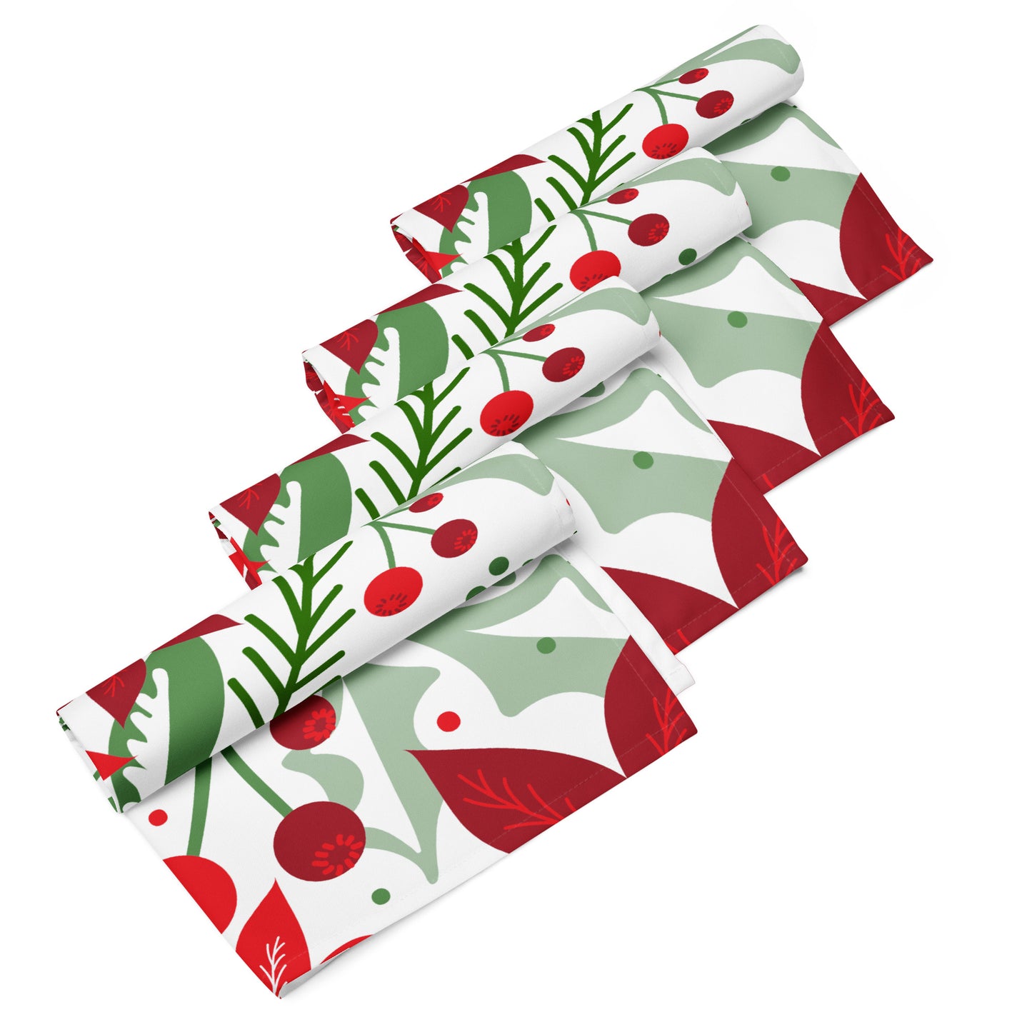 Modern Poinsettia Cloth Napkin Set