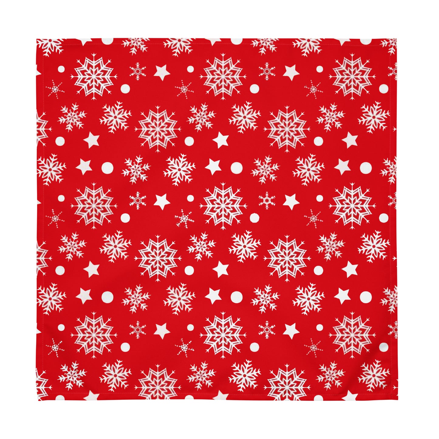 Snowflakes on Red Cloth Napkin Set