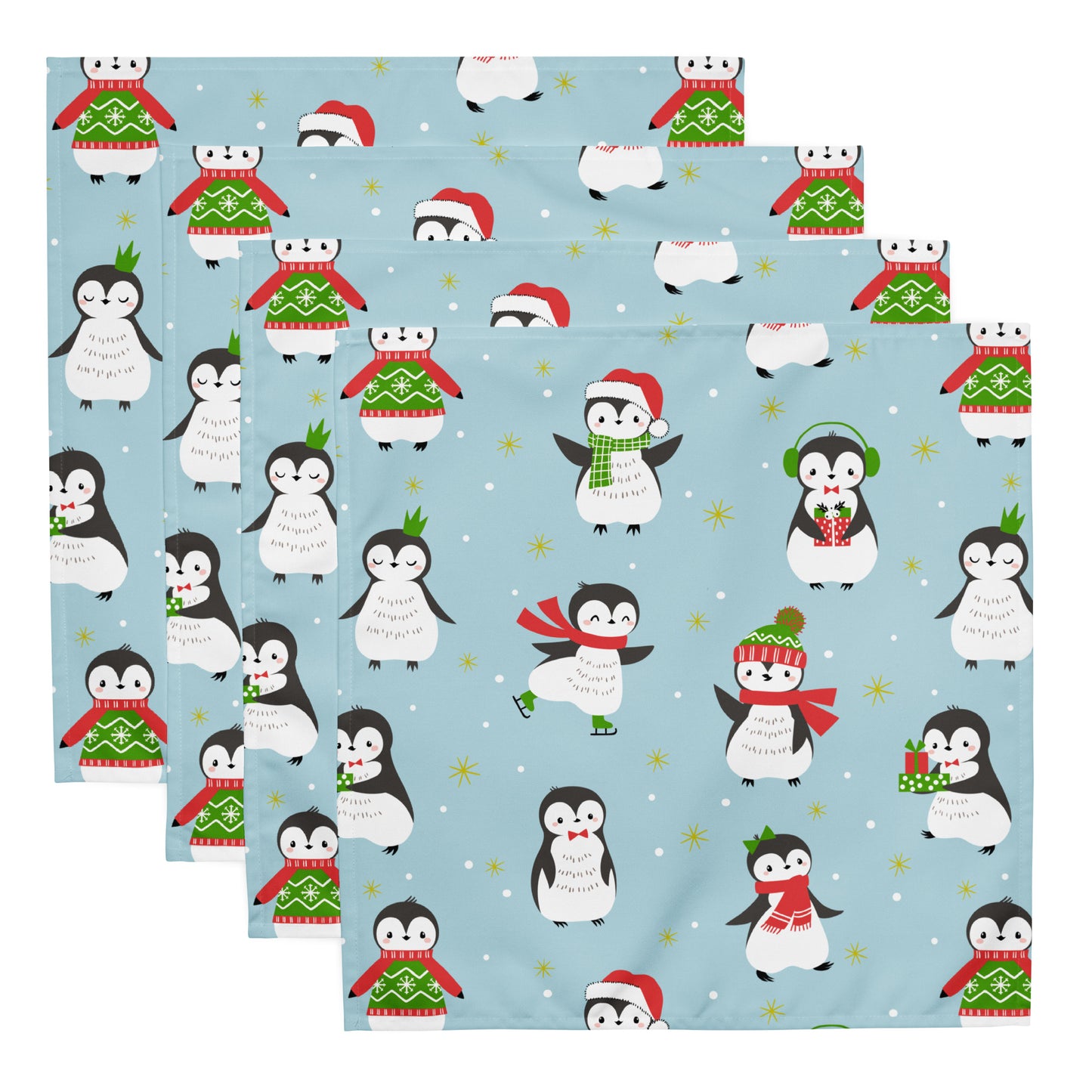 Christmas Penguins Cloth Napkin Set