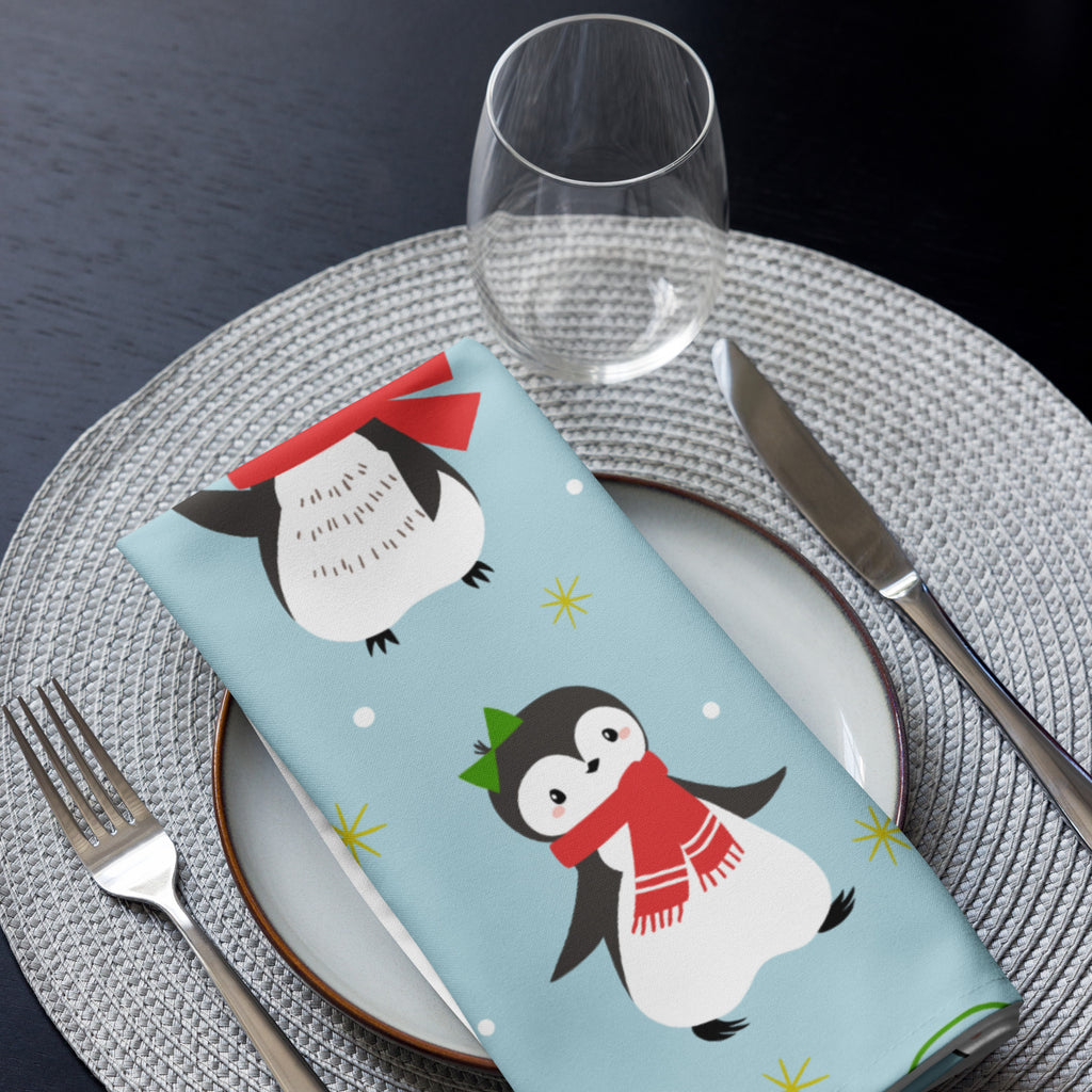 Christmas Penguins Cloth Napkin Set
