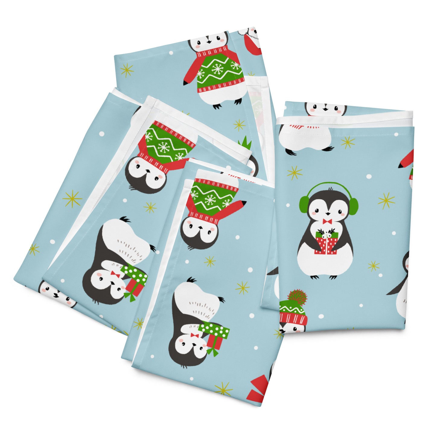 Christmas Penguins Cloth Napkin Set