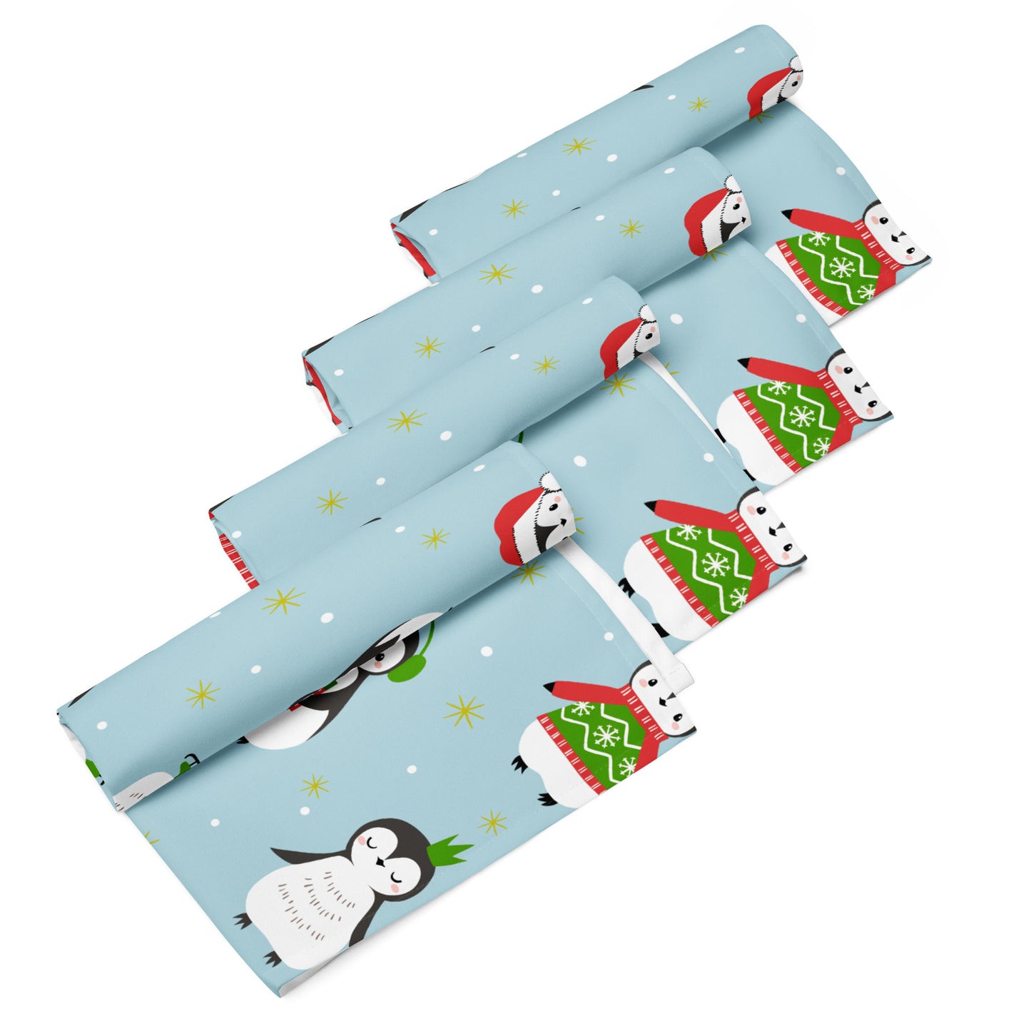 Christmas Penguins Cloth Napkin Set