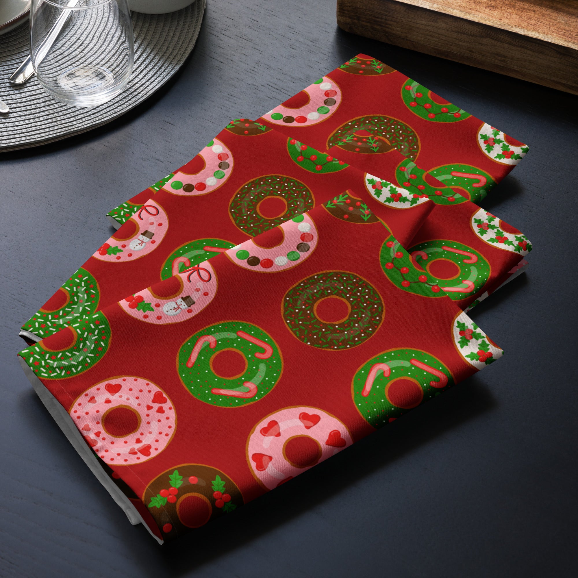 Christmas Donuts Cloth Napkin Set