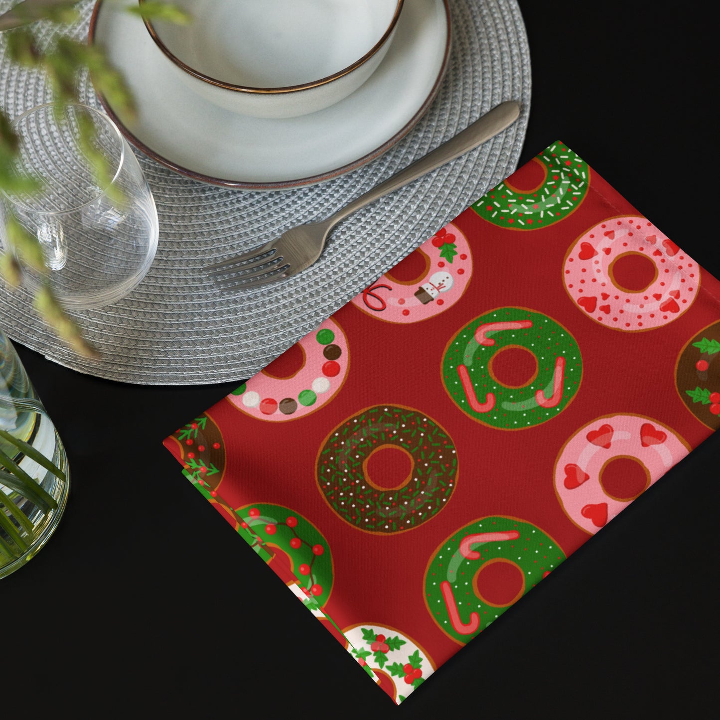 Christmas Donuts Cloth Napkin Set