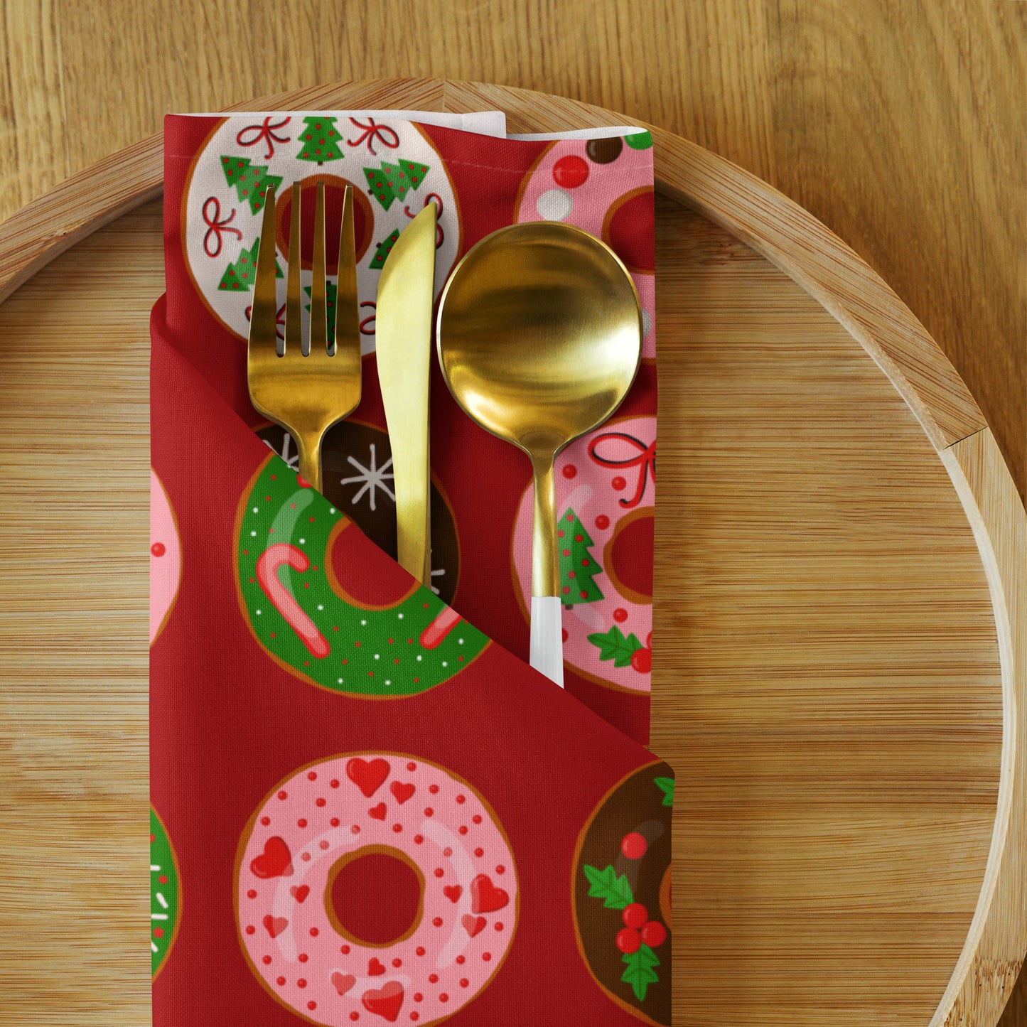 Christmas Donuts Cloth Napkin Set