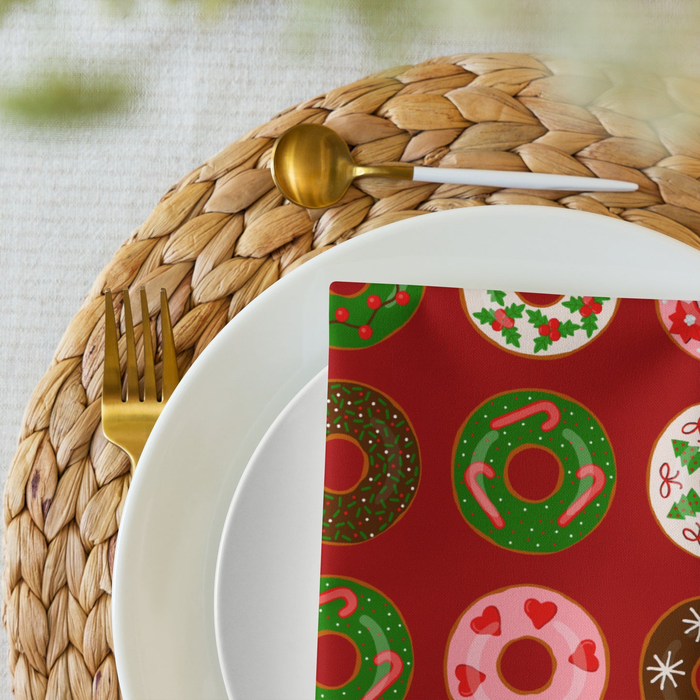 Christmas Donuts Cloth Napkin Set