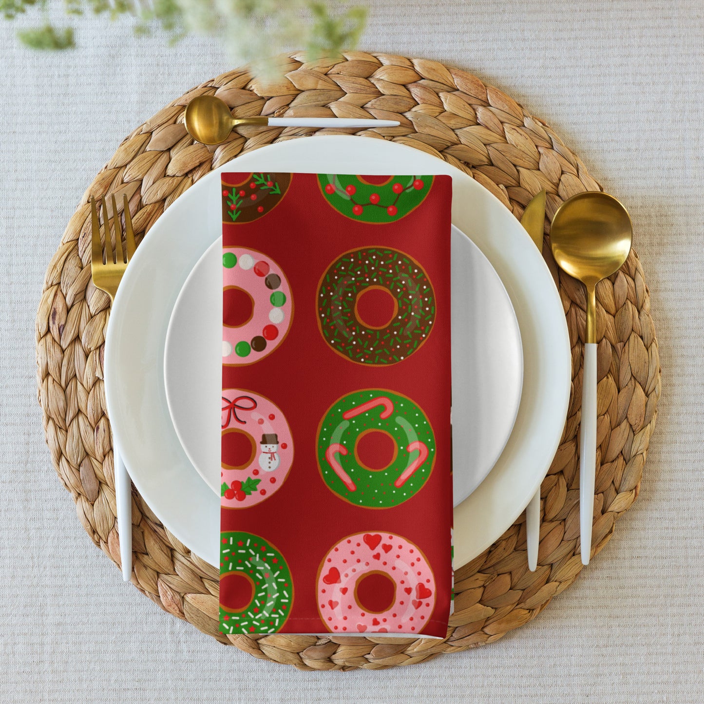 Christmas Donuts Cloth Napkin Set