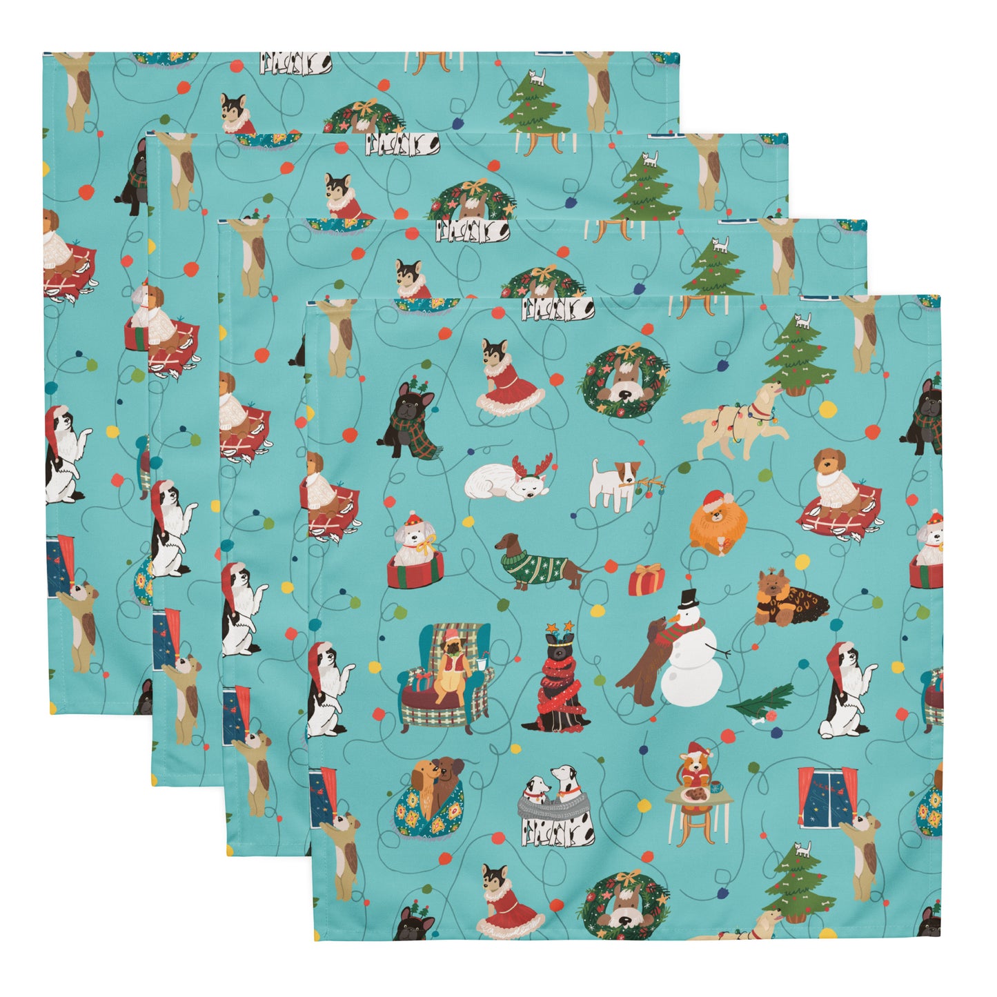 Festive Dogs Cloth Napkin Set