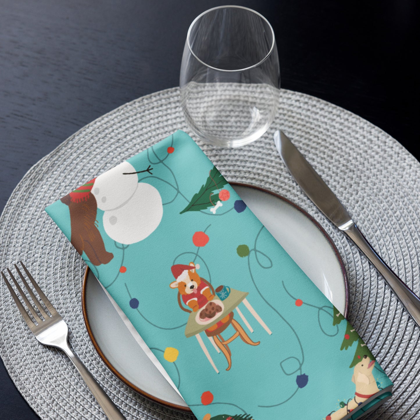 Festive Dogs Cloth Napkin Set