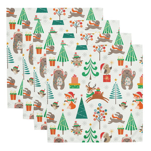 Cute Christmas Animals Cloth Napkin Set