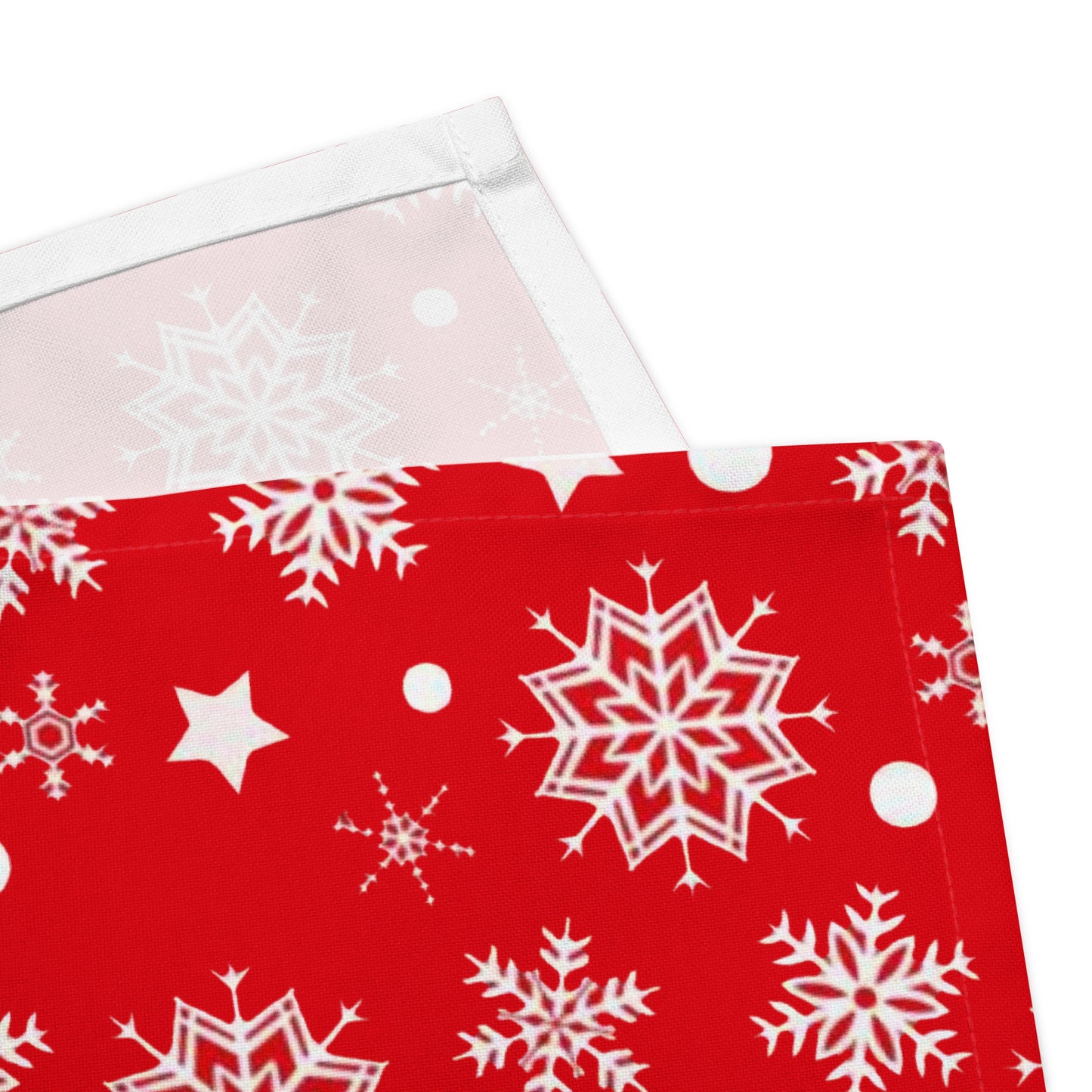 Snowflakes on Red Cloth Napkin Set