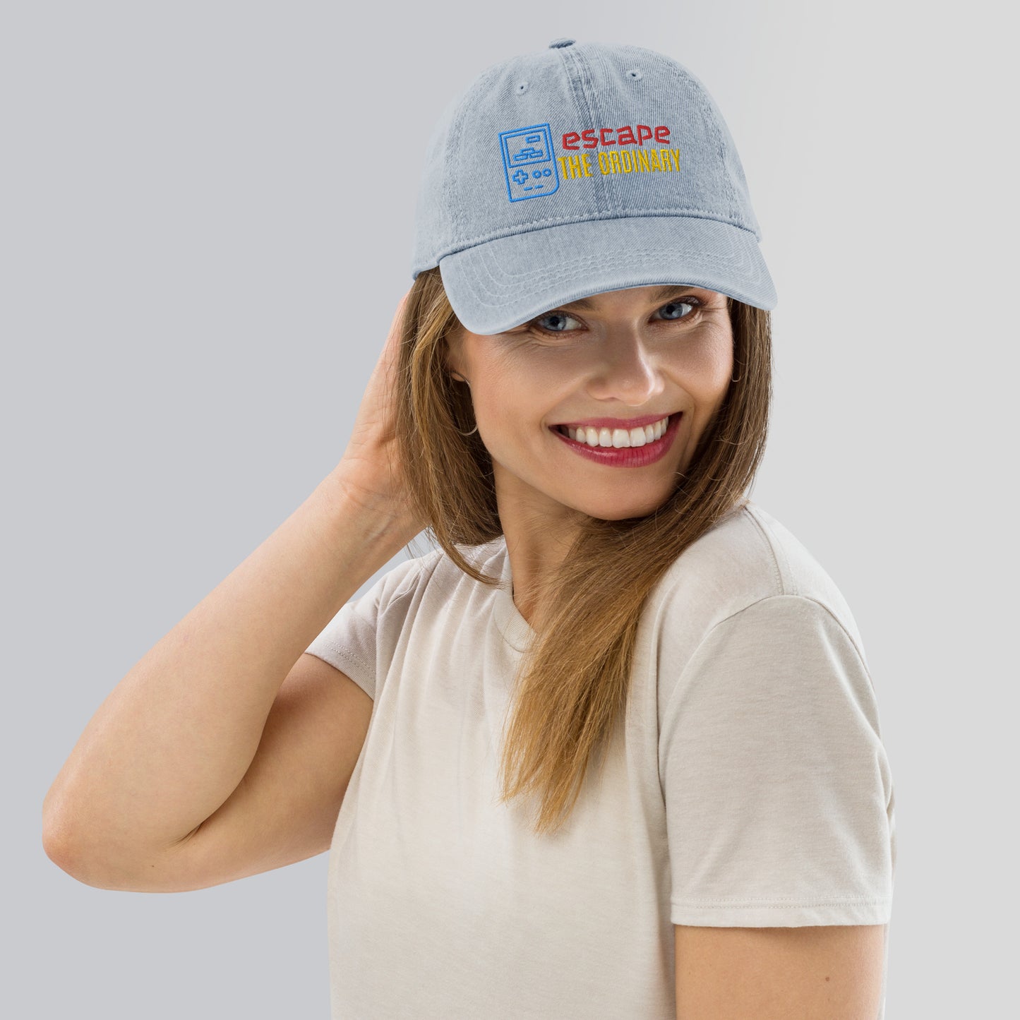 Escape the Ordinary Embroidered Denim Hat