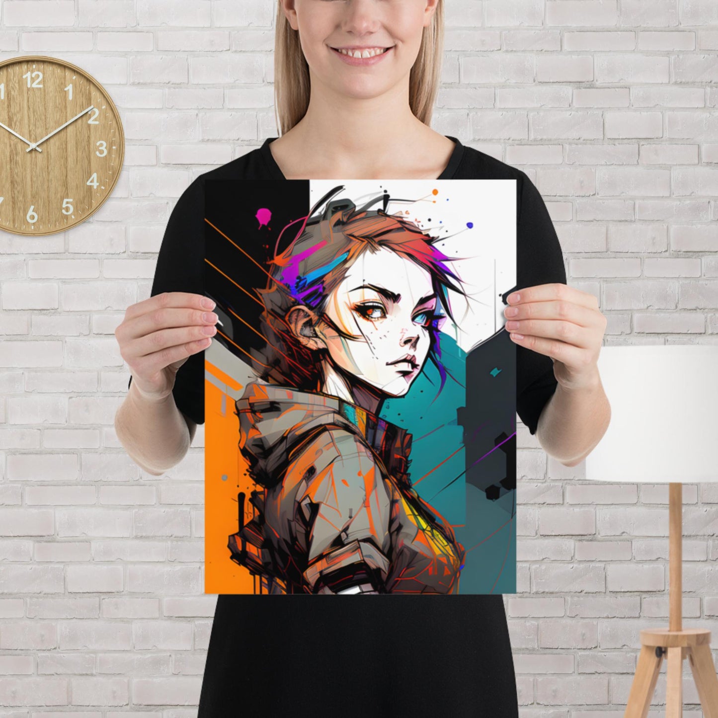 Attitude Graffiti Girl Photo Paper Poster