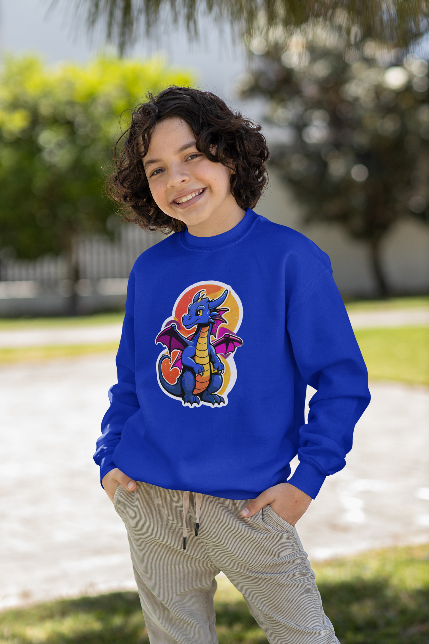 Cute Dragon Youth Crewneck Sweatshirt