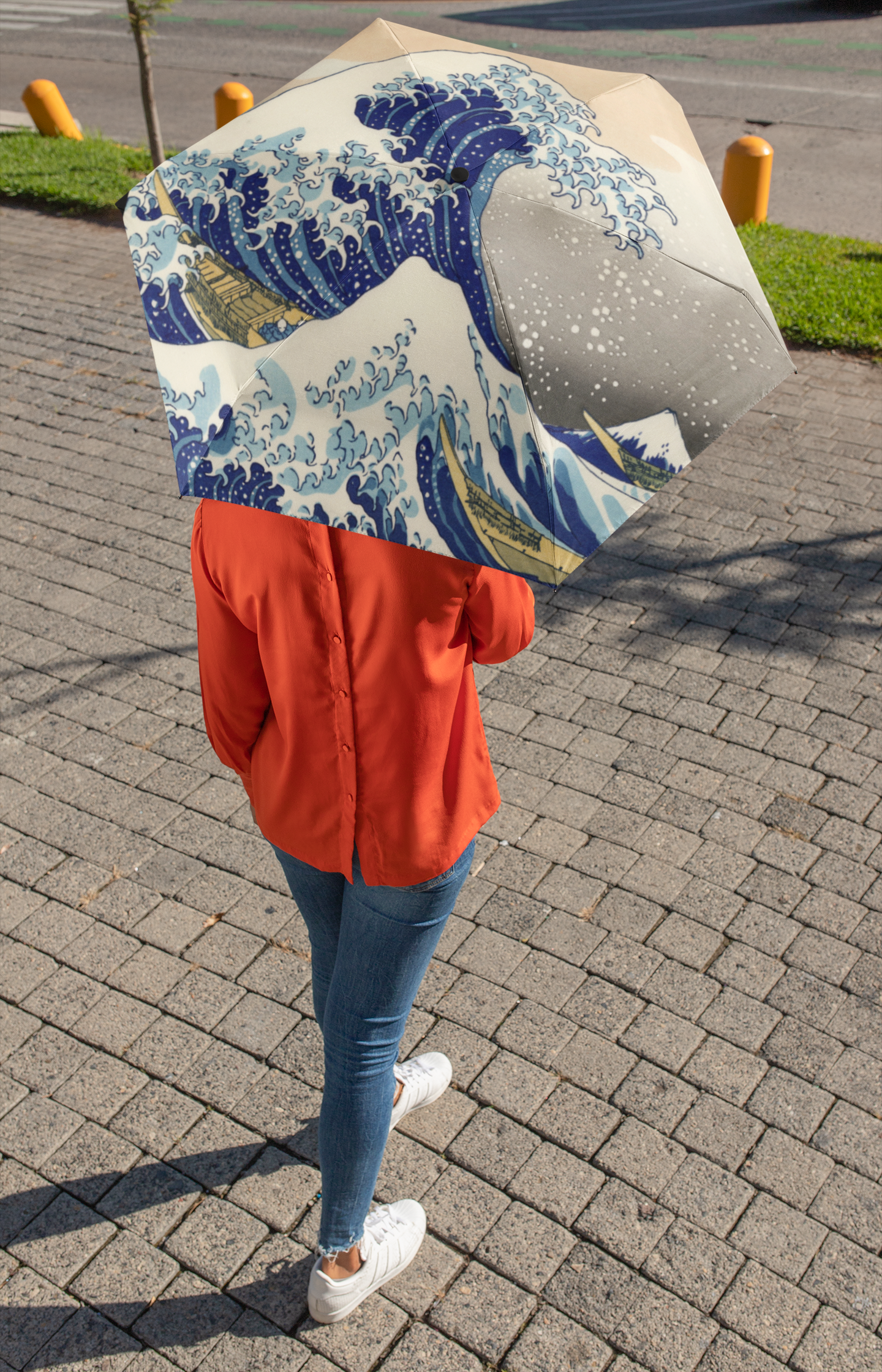 Great Wave Automatic Foldable Umbrella