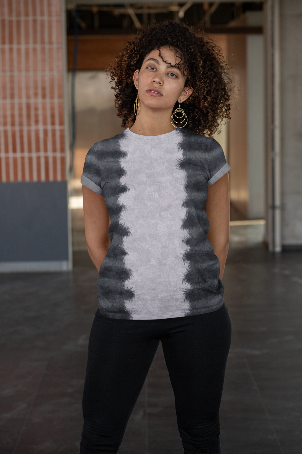 Grey Tabby Cat Fur Print Unisex T-shirt