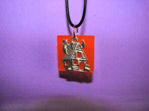 Haunted House Resin and Charm Necklace
