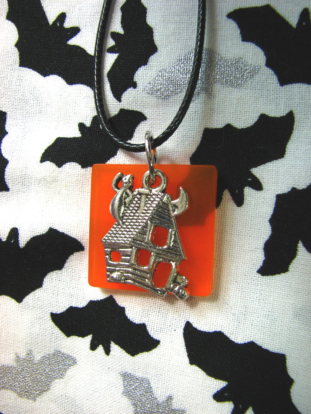 Haunted House Resin and Charm Necklace