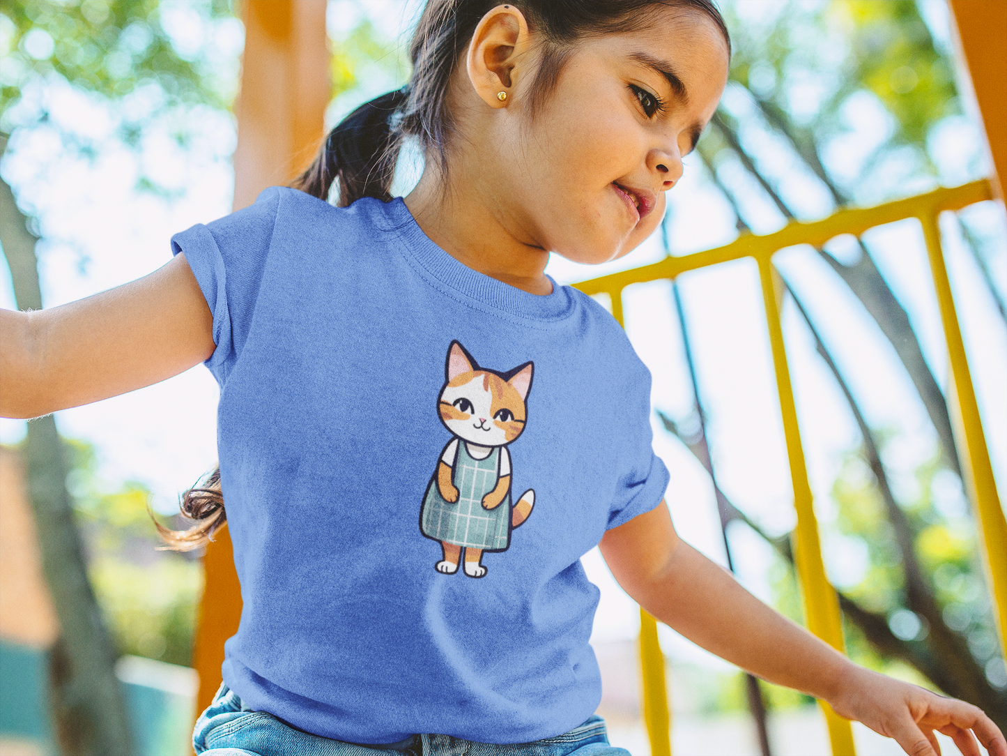 Cat in an Apron Dress Toddler Short Sleeve Tee