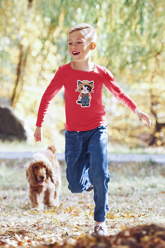 Farmboy Kitten Youth Long Sleeve Tee