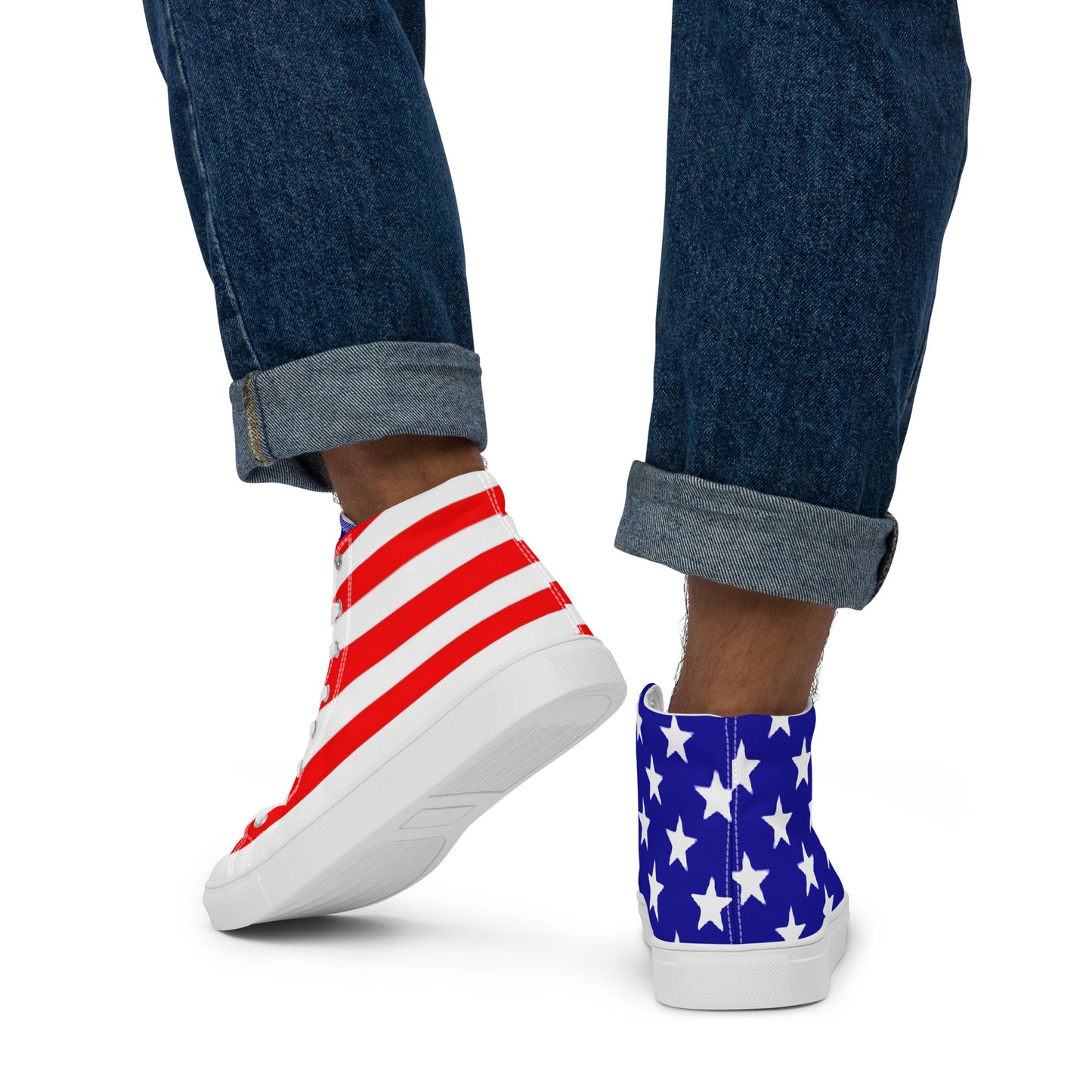 Stars and Stripes Men’s High Top Canvas Shoes