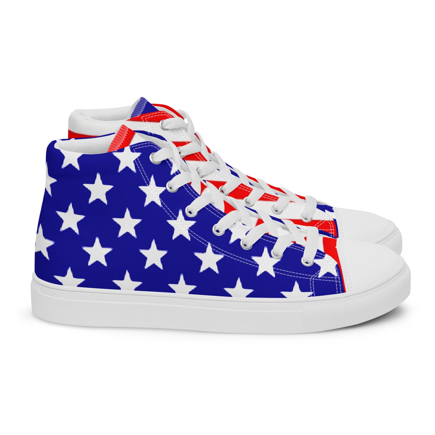 Stars and Stripes Men’s High Top Canvas Shoes