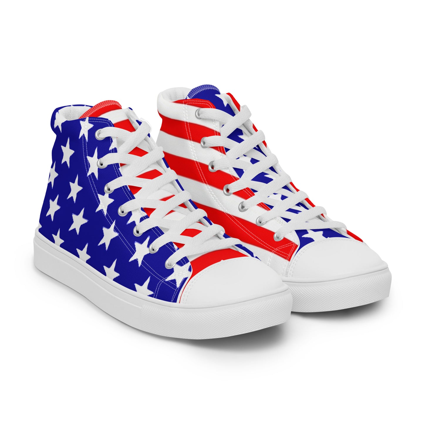 Stars and Stripes Men’s High Top Canvas Shoes