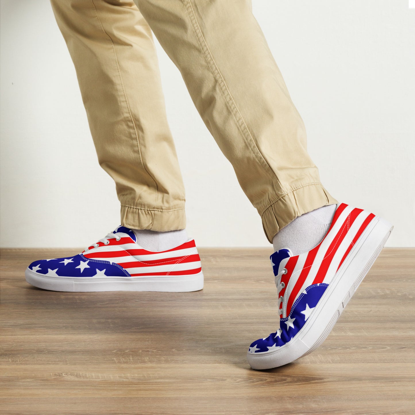 Stars and Stripes Men’s Lace-up Canvas Shoes