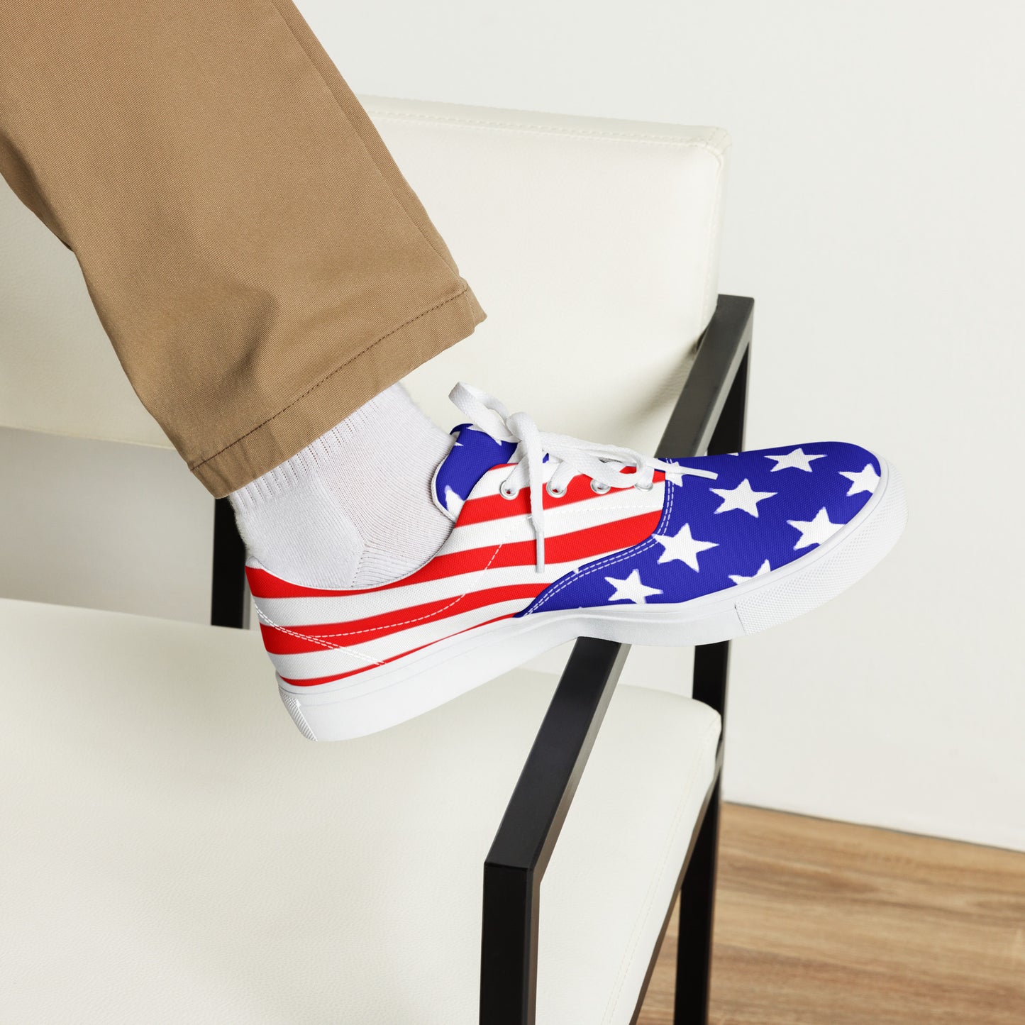 Stars and Stripes Men’s Lace-up Canvas Shoes