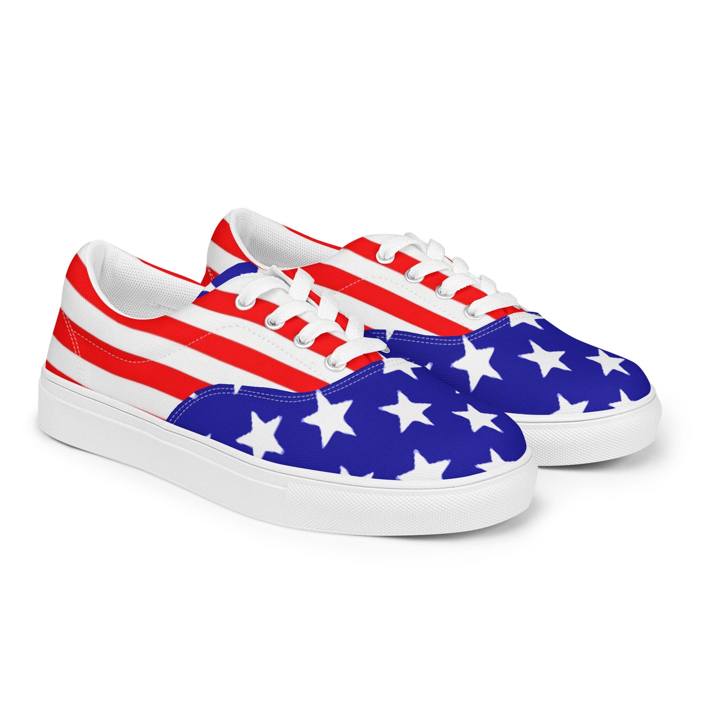 Stars and Stripes Men’s Lace-up Canvas Shoes