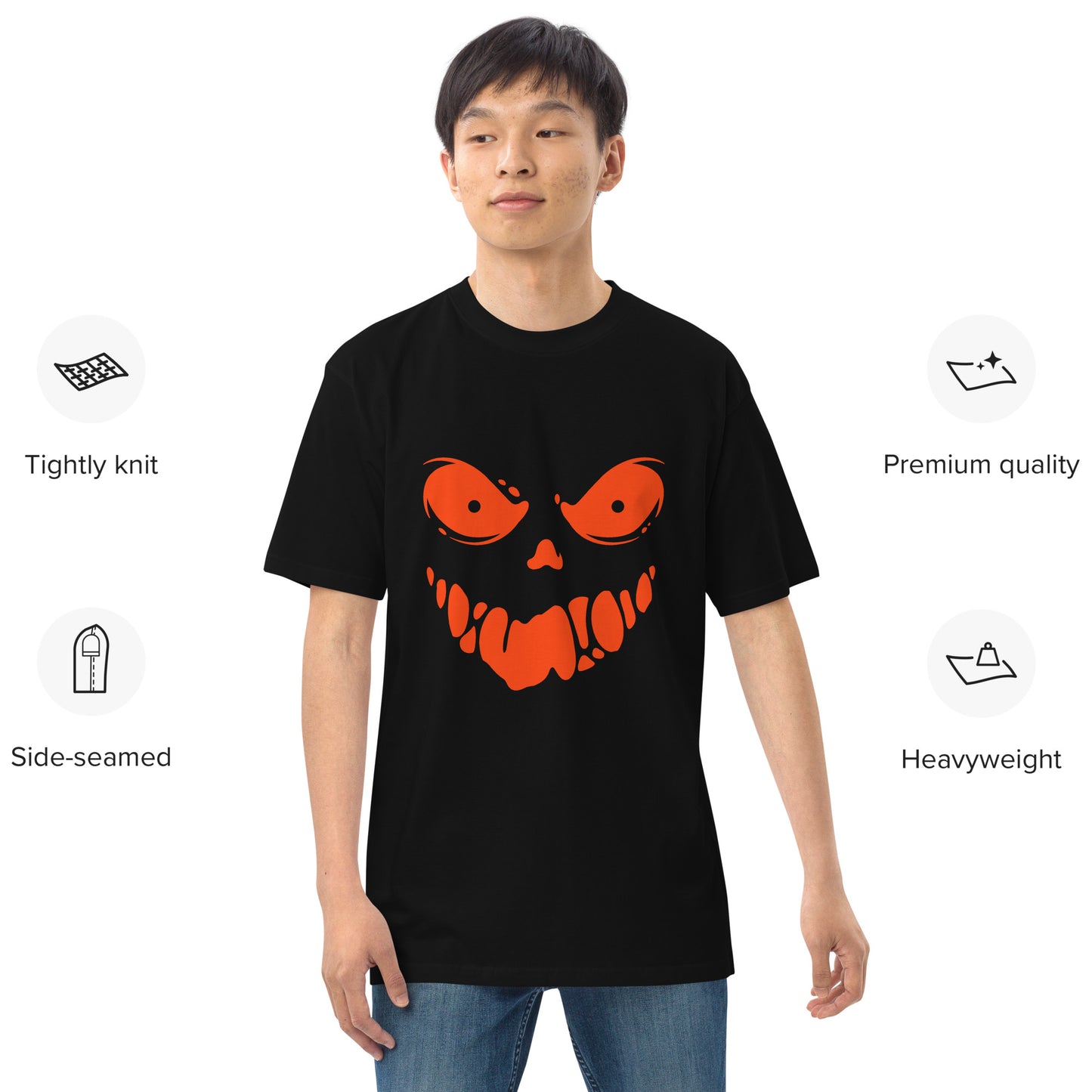 Spooky Ghost Face Unisex Premium Heavyweight Tee