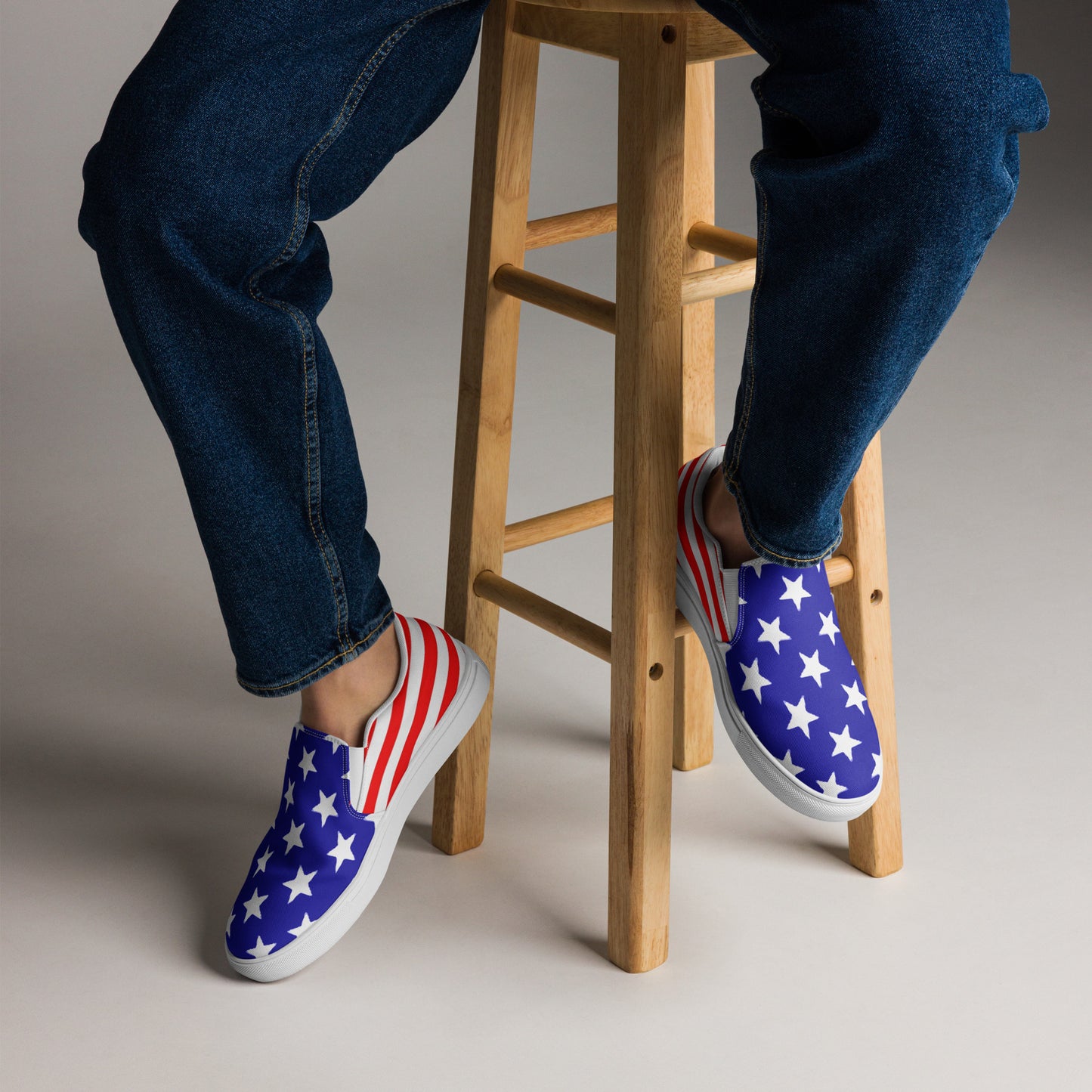 Stars and Stripes Men’s Slip-on Canvas Shoes