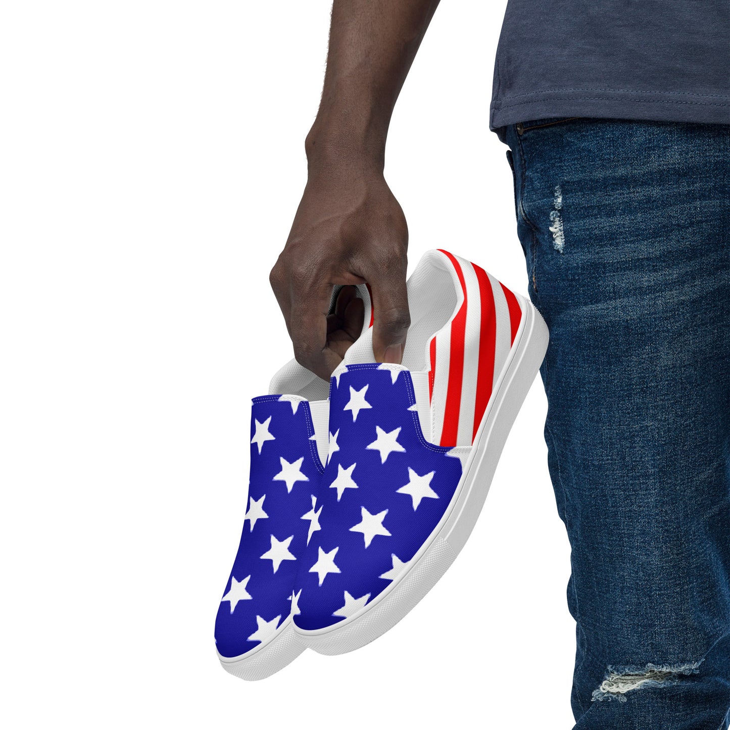 Stars and Stripes Men’s Slip-on Canvas Shoes